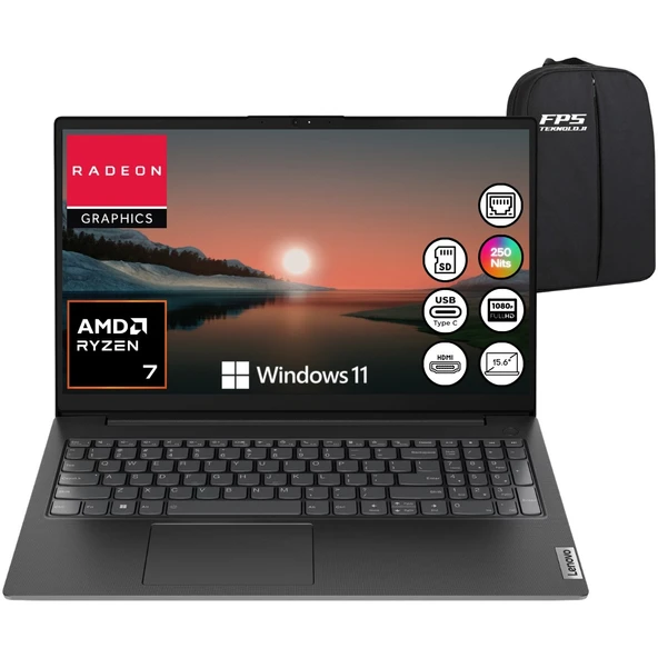 V15 G4 Ryzen 7 7730U Amd Radeon 16GB Ram 512GB SSD 15,6" Fhd W11 82YY0012TR Taşınabilir Bilgisayar ürün görseli 1