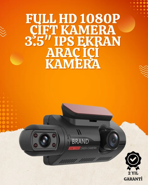 WiFi Destekli Araç Kamerası – 3 inç Ekran, 1080P Ön ve 720P İç Kamera ürün görseli 1