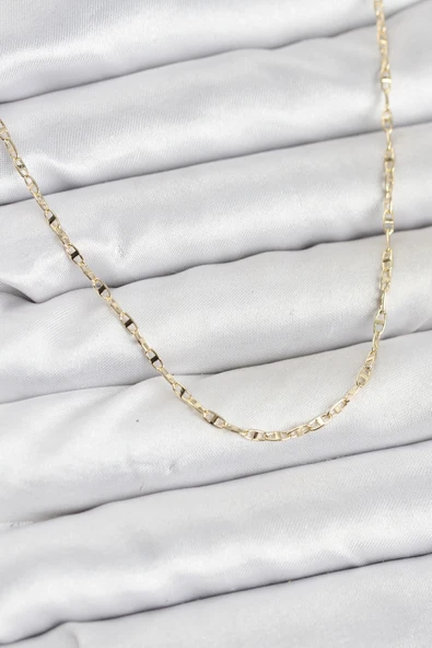 CM 14K Gold Renk Pirinç Gemi Zinciri Model Kadın Kolye ürün görseli 1