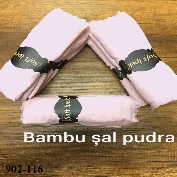 Soft İpek Bambu Pamuk Şal (pudra) 902-116 ürün görseli 1