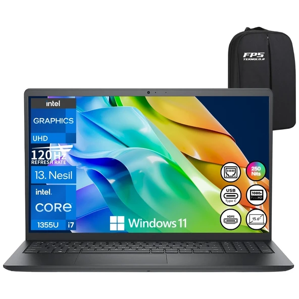 Vostro I7-1355U 8gb Ram 2tb SSD 15.6" Fhd 120Hz W11 N1605PVNB3530U Taşınabilir Bilgisayar ürün görseli 1