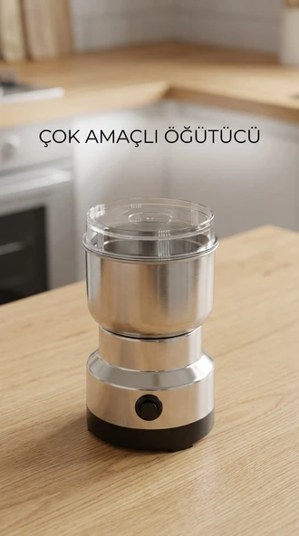 Elektrikli Kahve ve Baharat Öğütücü, Paslanmaz Çelik Bıçaklı, Kapaklı ürün görseli 1