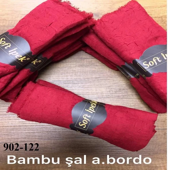 Soft İpek Bambu Pamuk Şal (a. bordo) 902-122 - Resim 2