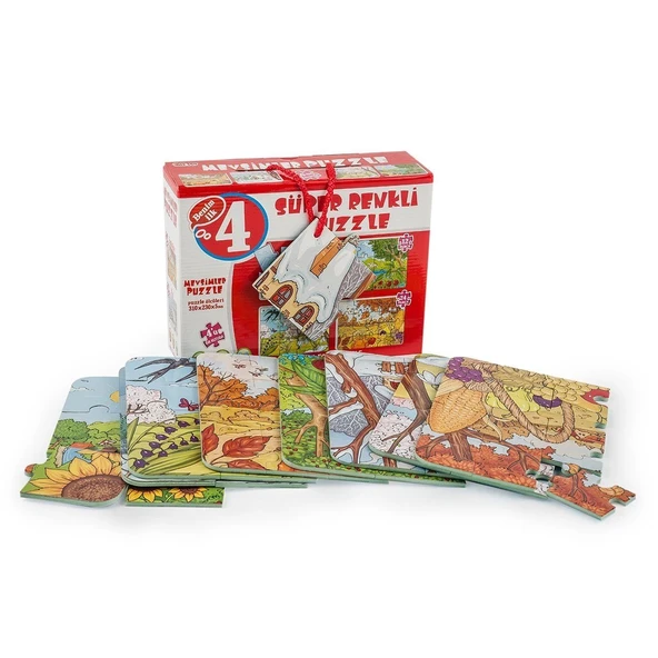 2488  MEVSİMLER SÜPER RENKLİ PUZZLE 4LÜ ürün görseli 1
