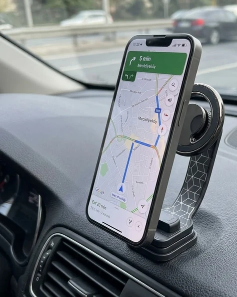 Araç İçi Manyetik Telefon Tutucu Katlanabilir Navigasyon Standı ürün görseli 1