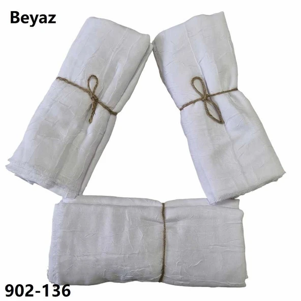 Soft İpek Bambu Pamuk Şal (beyaz) 902-136 ürün görseli 1