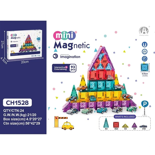 3.75CM Mini Magnetic Blok 93 Parça CH1528 ürün görseli 1