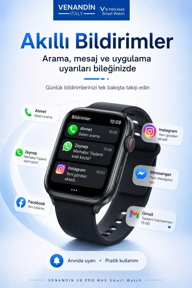AMOLED Ekranlı Kablosuz Şarj Destekli Akıllı Saat Spor Modlu Bluetooth Uyumlu ürün görseli 1