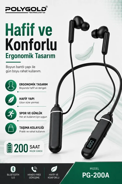 Uzun Süre Kullanımlı Kablosuz Kulak İçi Spor Kulaklık Stereo Ses Mikrofonlu ürün görseli 1