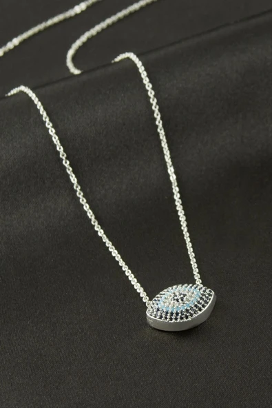 Oval Zirkon Taşlı Kolye ürün görseli 1