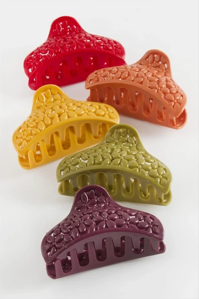 Oval Çiçek Renkli Mandal Toka 8 cm ürün görseli 1