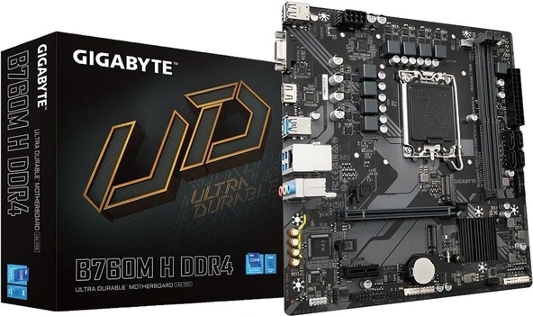 GIGABYTE B760M-H DDR4 Intel B760 Soket 1700 DDR4 3200MHz mATX Anakart ürün görseli 1