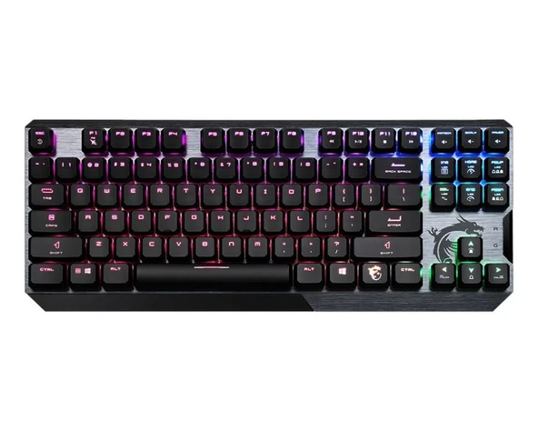 MSI Vigor GK50 Low Profile TKL TR Q RGB Kailh Low Profile Switch Mekanik Kablolu Gaming Klavye ürün görseli 1