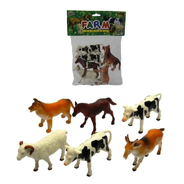 6 Parça 5 inch Hayvan Seti (Çiftlik,Dinozor,Vahşi,Deniz Hayvanları) ürün görseli 1