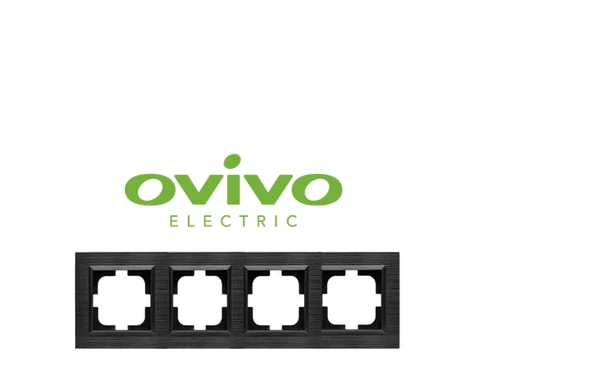 Antrasit Dörtlü Çerçeve Quantum - Priz ve Anahtar İçin Uyumlu Çerçeve ürün görseli 1