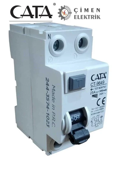 CATA CT 9649 2X25A 300Ma 6Ka Monofaze Kaçak Akım Rölesi ürün görseli 1
