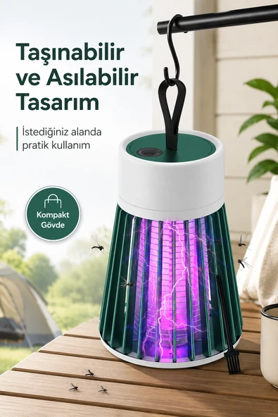 Elektrikli Sinek Öldürücü Mor Işıklı Taşınabilir Haşere Lambası Tek Tuşlu Cihaz ürün görseli 1