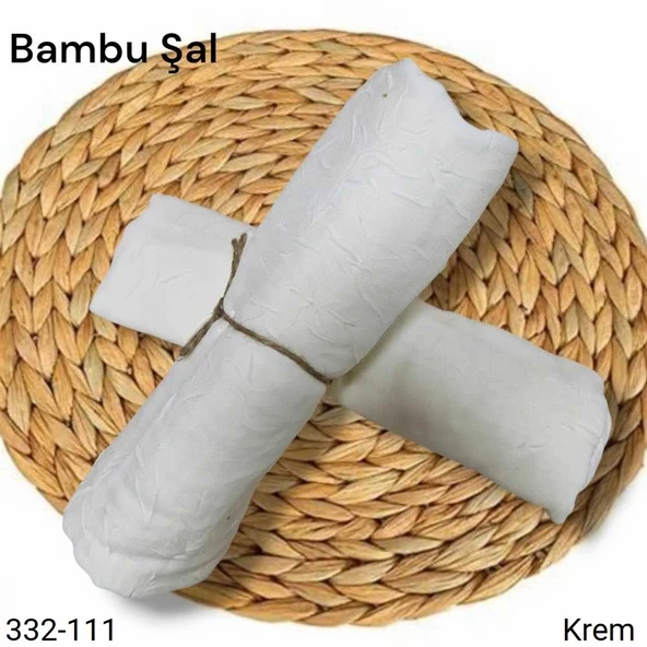 Bambu Kraş Şal (Krem) 332-111 ürün görseli 1