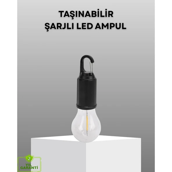 Şarjlı Kancalı LED Lamba – Kamp, Balkon ve Acil Durum Işığı ürün görseli 1