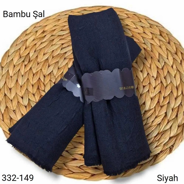 Bambu Kraş Şal (Siyah) 332-149 ürün görseli 1