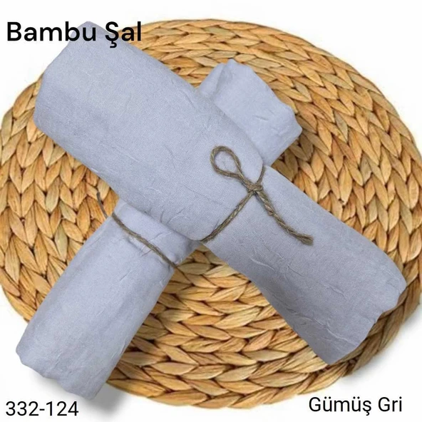 Bambu Kraş Şal (Gümüş Gri) 332-124 ürün görseli 1