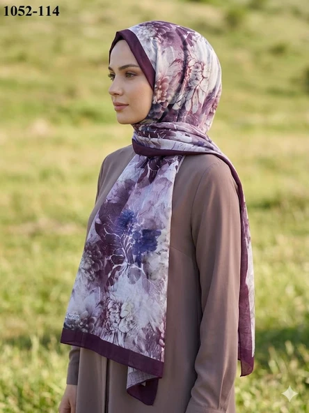Moon Scarf Bambu Kraş Pamuk Şal (Mürdüm) 1052-114 ürün görseli 1