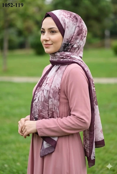 Moon Scarf Bambu Kraş Pamuk Şal (Mürdüm) 1052-119 ürün görseli 1