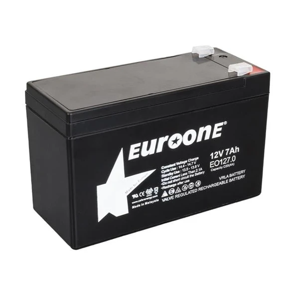 Euroone EO127.0 12 Volt 7 Amper Bakımsız Kuru Akü ürün görseli 1