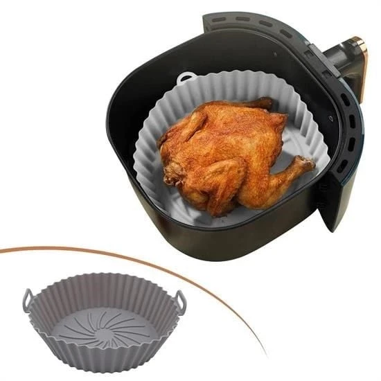 Renkli Isıya Dayanıklı Yıkanılabilir Silikon Fırın Ve Airfryer Yuvarlak Pişirme Matı 20 Cm ürün görseli 1