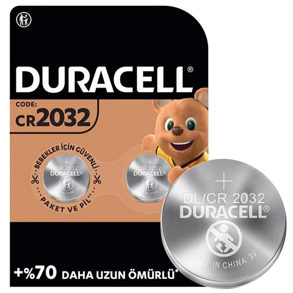 Duracell CR2032 Lityum Düğme Pil (2Li Paket) ürün görseli 1