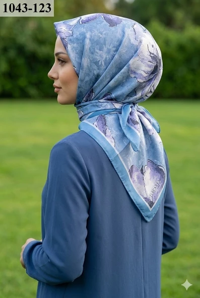 Velscarfs Soft Pamuk Parla Eşarp (İndigo Mavi) 1043-123 ürün görseli 1