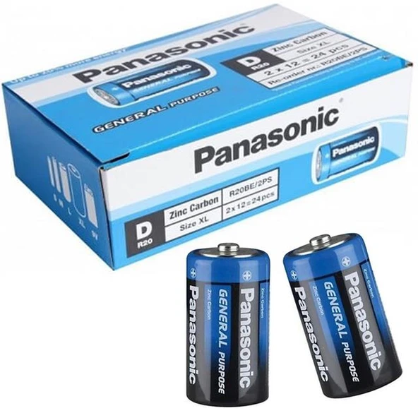 Panasonic Manganez Büyük D Boy 24’Lü Pil R20BE/2PS ürün görseli 1