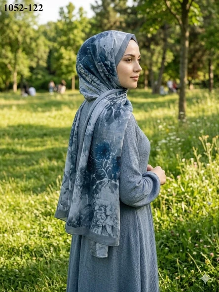 Moon Scarf Bambu Kraş Pamuk Şal (Gri) 1052-122 ürün görseli 1