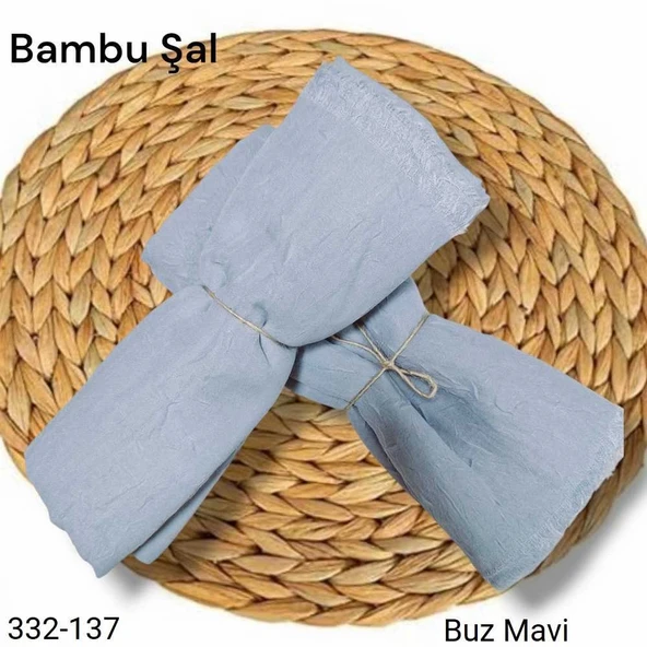 Bambu Kraş Şal (Buz Mavisi) 332-137 ürün görseli 1