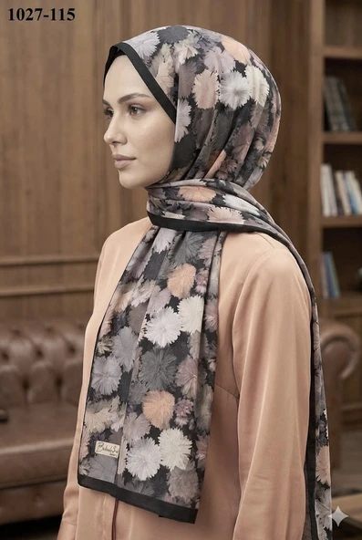 Belinda Scarf Bambu Kraş Pamuk Şal (Siyah) 1027-115 ürün görseli 1