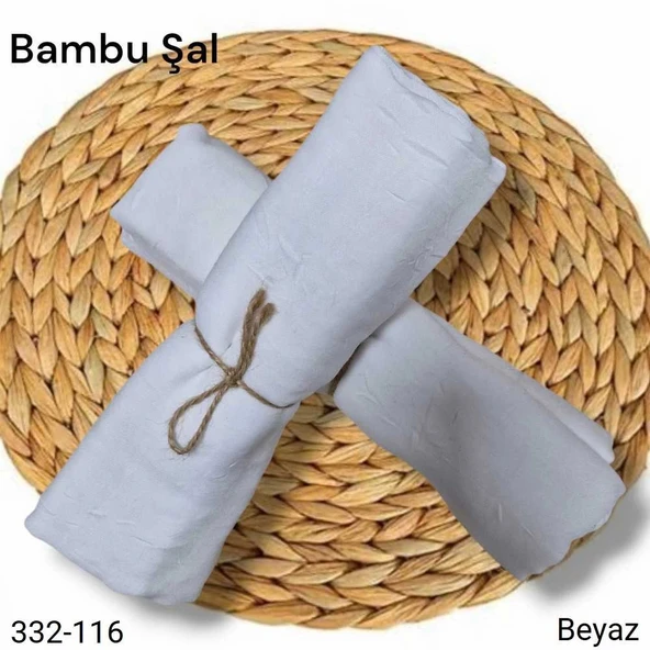 Bambu Kraş Şal (Beyaz) 332-116 ürün görseli 1