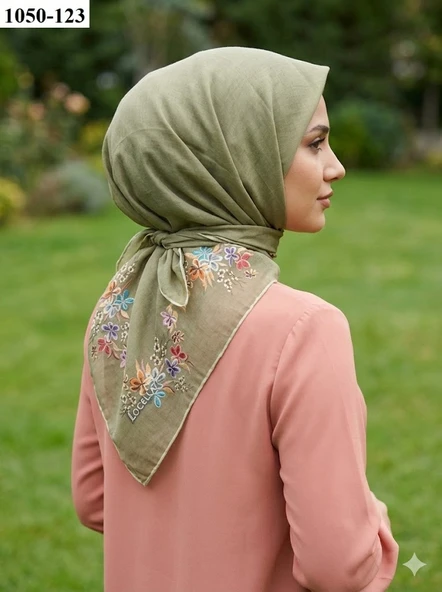 Locella Soft Pamuk Eşarp (Açık Haki) 1050-123 ürün görseli 1