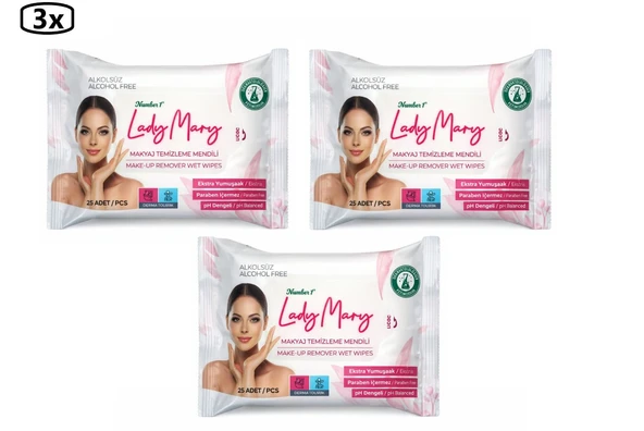 Number 1 Lady Mary Makyaj Temizleme Mendili 25'li x 3 Adet ürün görseli 1