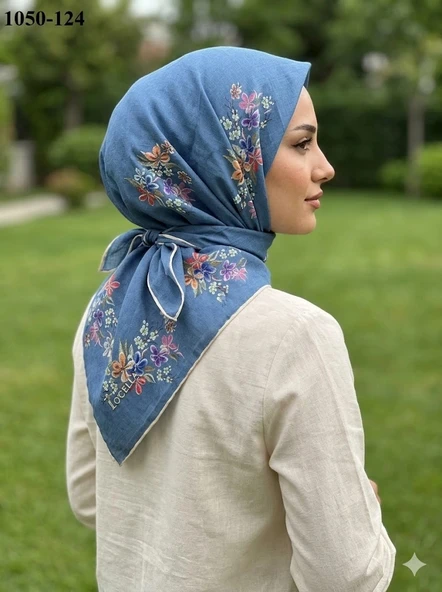 Locella Soft Pamuk Eşarp (Mavi) 1050-124 ürün görseli 1