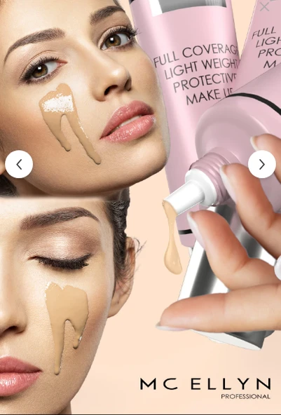 Saten Görünüm Porselen Fondöten Waterproof - 03 Buğday Ten  40 ML  + 2 ADET ürün görseli 1