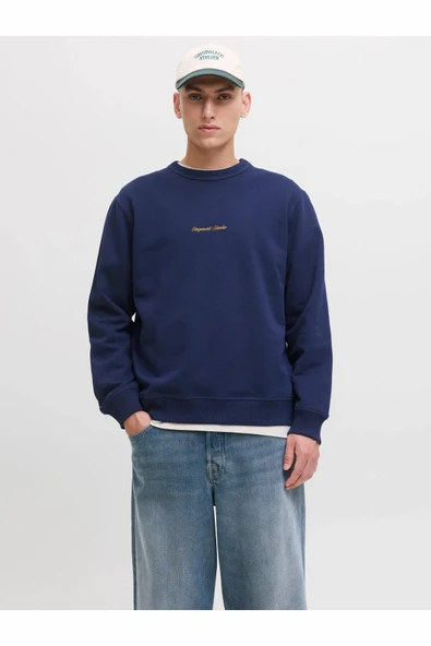 Jack Jones Norrebro Relax Fit Bisiklet Yaka Erkek Sweat 12282893 ürün görseli 1