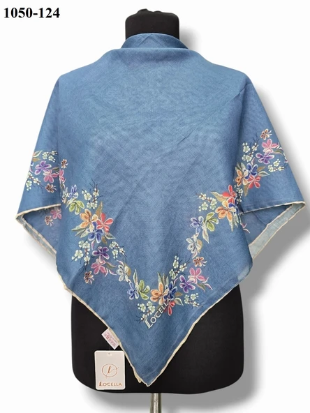 Locella Soft Pamuk Eşarp (Mavi) 1050-124 - Resim 2