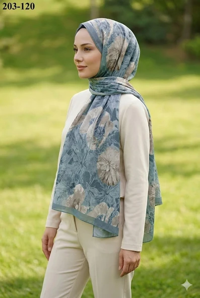 Moon Scarf Bambu Kraş Pamuk Şal (Cam Göbeği) 203-120 ürün görseli 1