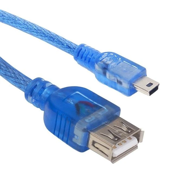 Powermaster Usb 5 Pin Erkek-Usb Dişi 30 Cm Şeffaf İpod Kablosu ürün görseli 1