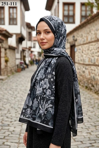 Sharell Fransız İpeği Şal (Siyah) 251-111 ürün görseli 1