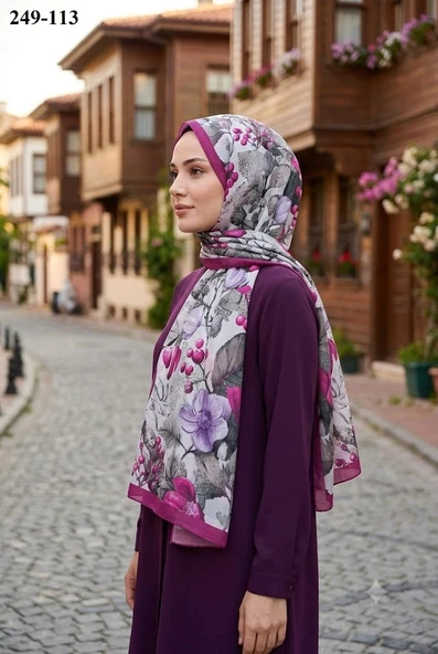 Sharell Fransız İpeği Şal (Koyu Pembe) 249-113 ürün görseli 1