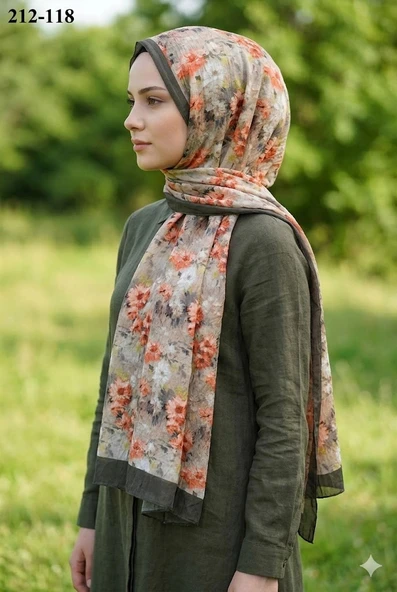 Sharell Bambu Kraş Pamuk Şal (Yeşil) 212-118 ürün görseli 1