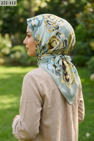 Velscarfs Soft Pamuk Parla Eşarp (Yeşil) 222-112 ürün görseli 1