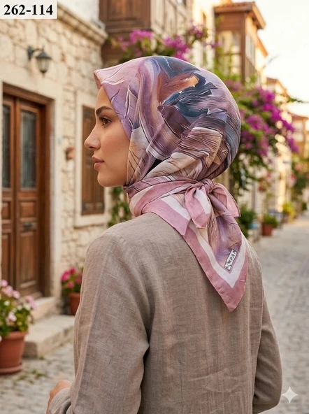 Moon Scarf Desenli Bambu Pamuk Eşarp 262-114 ürün görseli 1