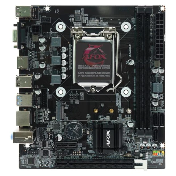 AFOX IH110D4-MA2-V4 2xDDR4 VGA+HDMI 1xGLAN 1x M.2 NVMe Gen3 1151Pin ANAKART ürün görseli 1